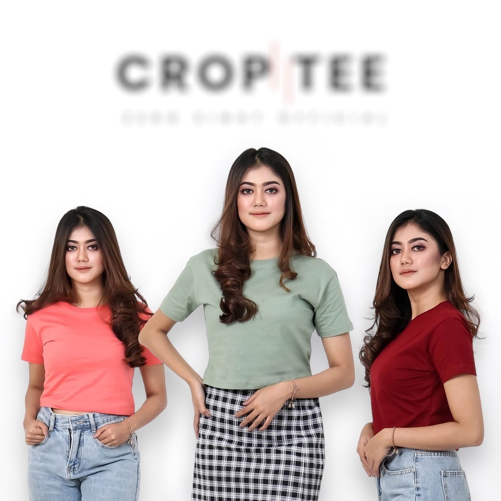 KAOS CROP TOP | KAOS CROP TOP WANITA | CROP TEE KAOS POLOS WANITA COTTON COMBED 24s KOREA SEXY
