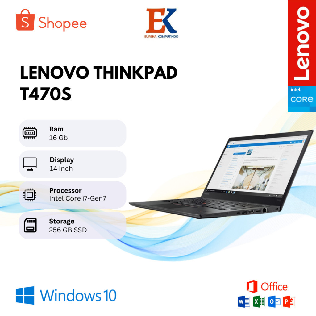 PROMO SUPERR Laptop Lenovo Thinkpad T470s Core i7 GEN 7 | RAM 8 GB | SSD 256 GB | Second Like New Bergaransi