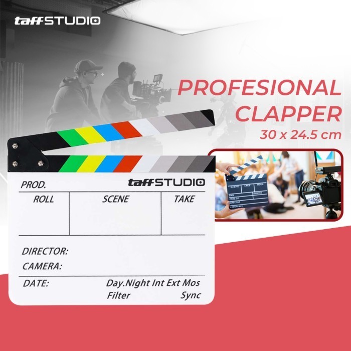

PROMO!! -Profesional Clapper Board Colorful Acrylic - TS-3EL - HITAM TS-3EL