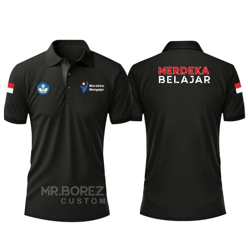 T-shirt Merdeka Belajar / Polo T-shirt Merdeka Belajar / Kaos Polo Premium / Kaos Kerah Merdeka Bela