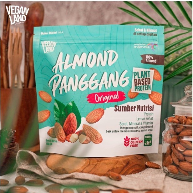 

[VEGAN] ROASTED ALMOND 150 GR | ALMOND PANGGANG 150 GRAM | ORIGINAL - SALTED EDITION - VEGAN LAND