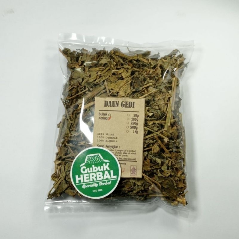 

DAUN GEDI KERING 500 Gram - Abelmoschus manihot - Organik - Murni - Tanpa Pengawet