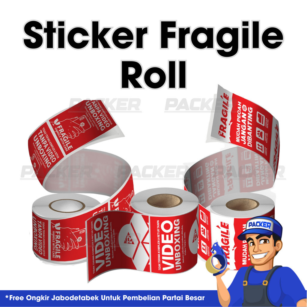 

Sticker Unboxing with Fragile Rusfet Tempelan Label Wajib Video Paket
