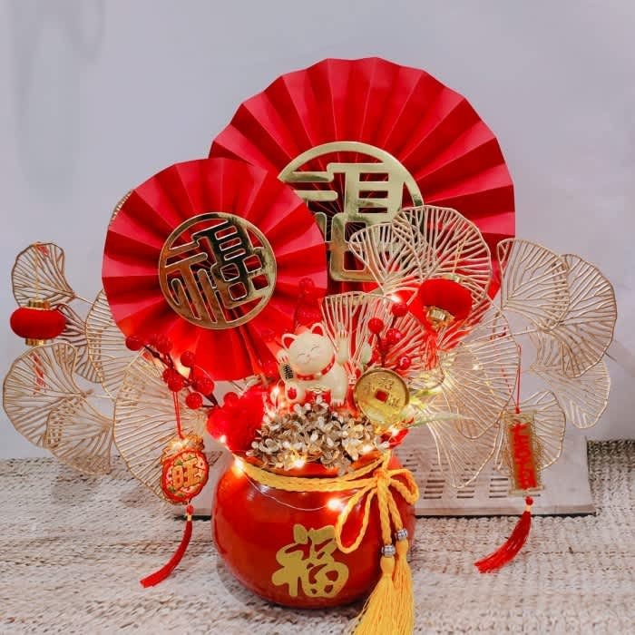 

Hampers Imlek Bunga HOKKI - Vas Set Bunga CNY Dekorasi Imlek Pajangan GB217S