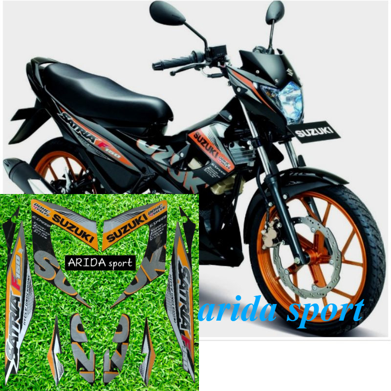 striping stiker  Suzuki Satria F150 fu f 150 fu hitam gold abuabu tahun 2015 2016 motif original