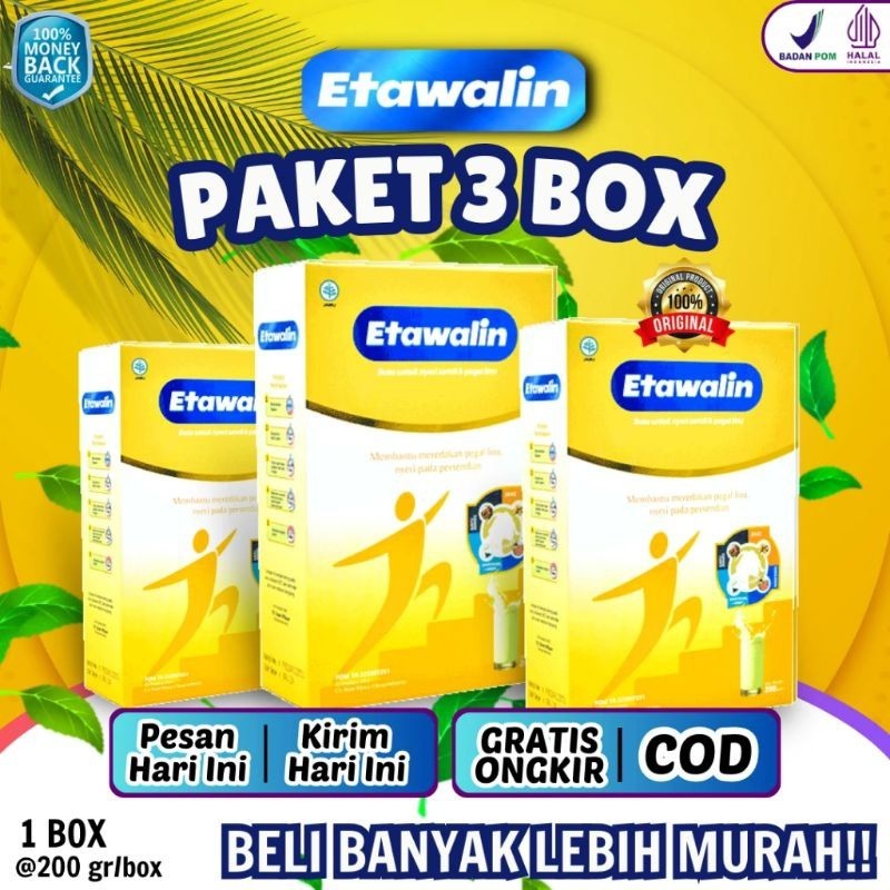 

PAKET 3 BOX SUSU ETAWALIN Paket Sembuh Susu Sendi Atasi Radang Sendi Nyeri Tulang