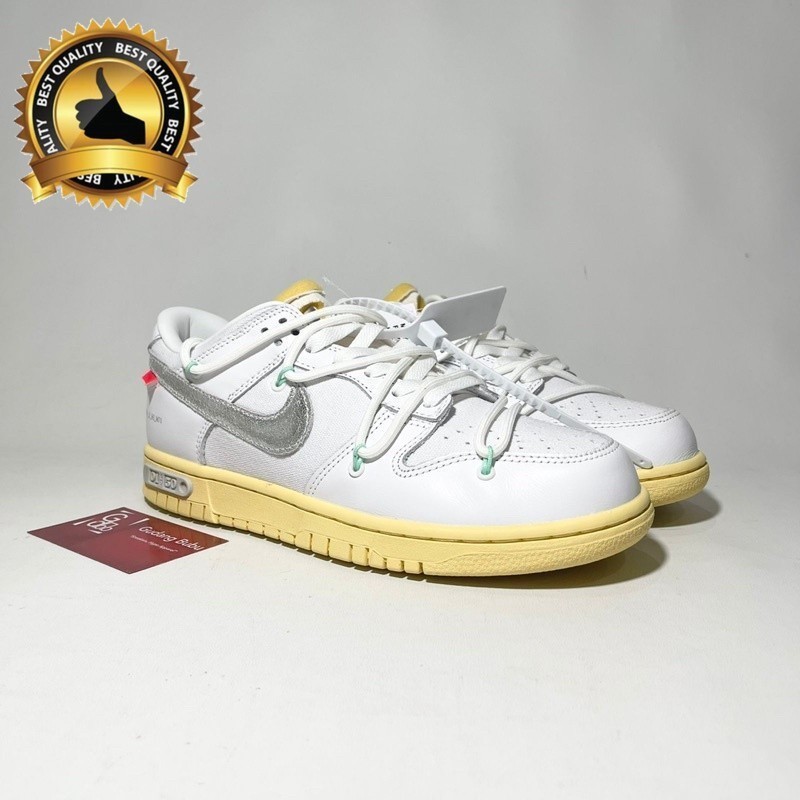 Dunk Low x Offwhite Off White 1 Of 50 Lot 1 White Yellow 100% ORIGINAL MATERIAL A5