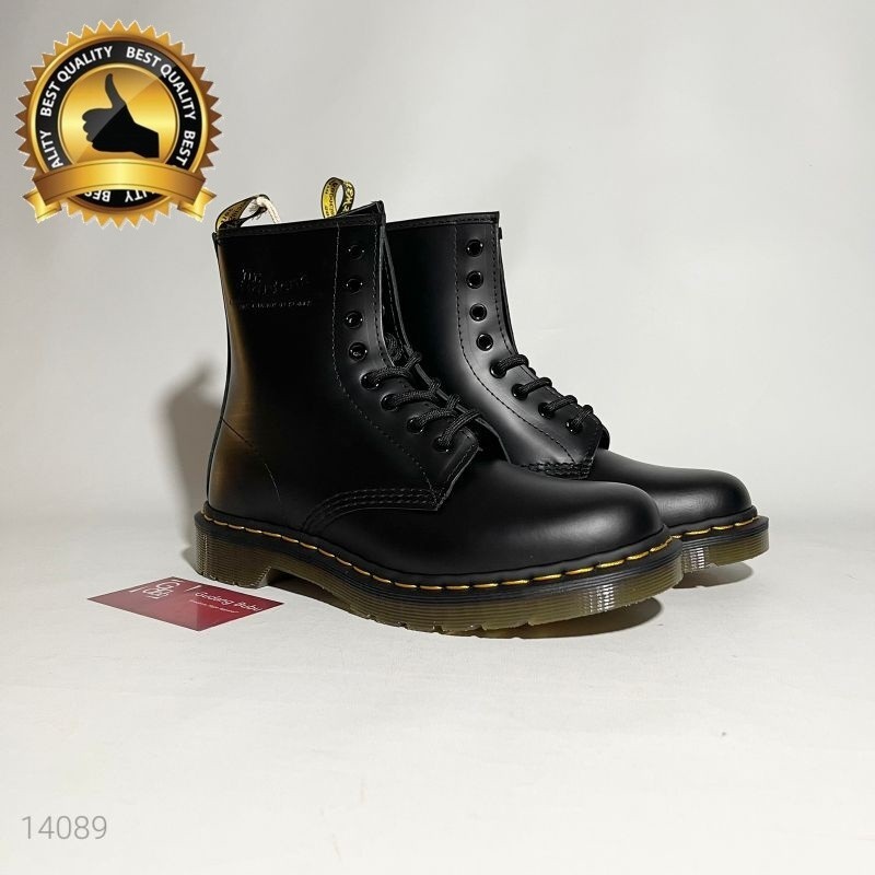 Docmart Boots Dr Martens 1460 High Smooth Boot Black Leather Lace Up A5