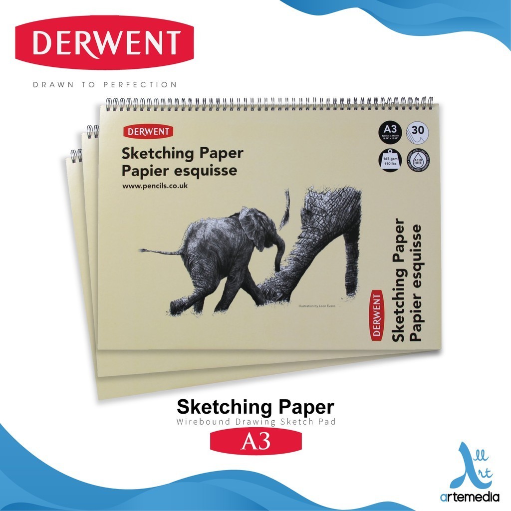 

Derwent A3 Sketch Pad Wire Bound Drawing Sketching Paper Buku Sketsa