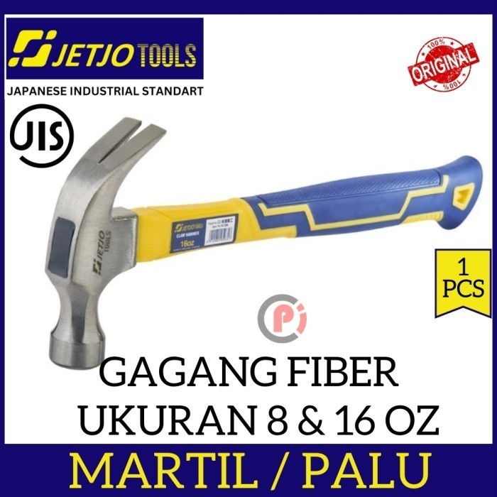 JETJO Martil Palu Hammer Claw Bisa Cabut Paku Kecil Besar Gagang Fiber