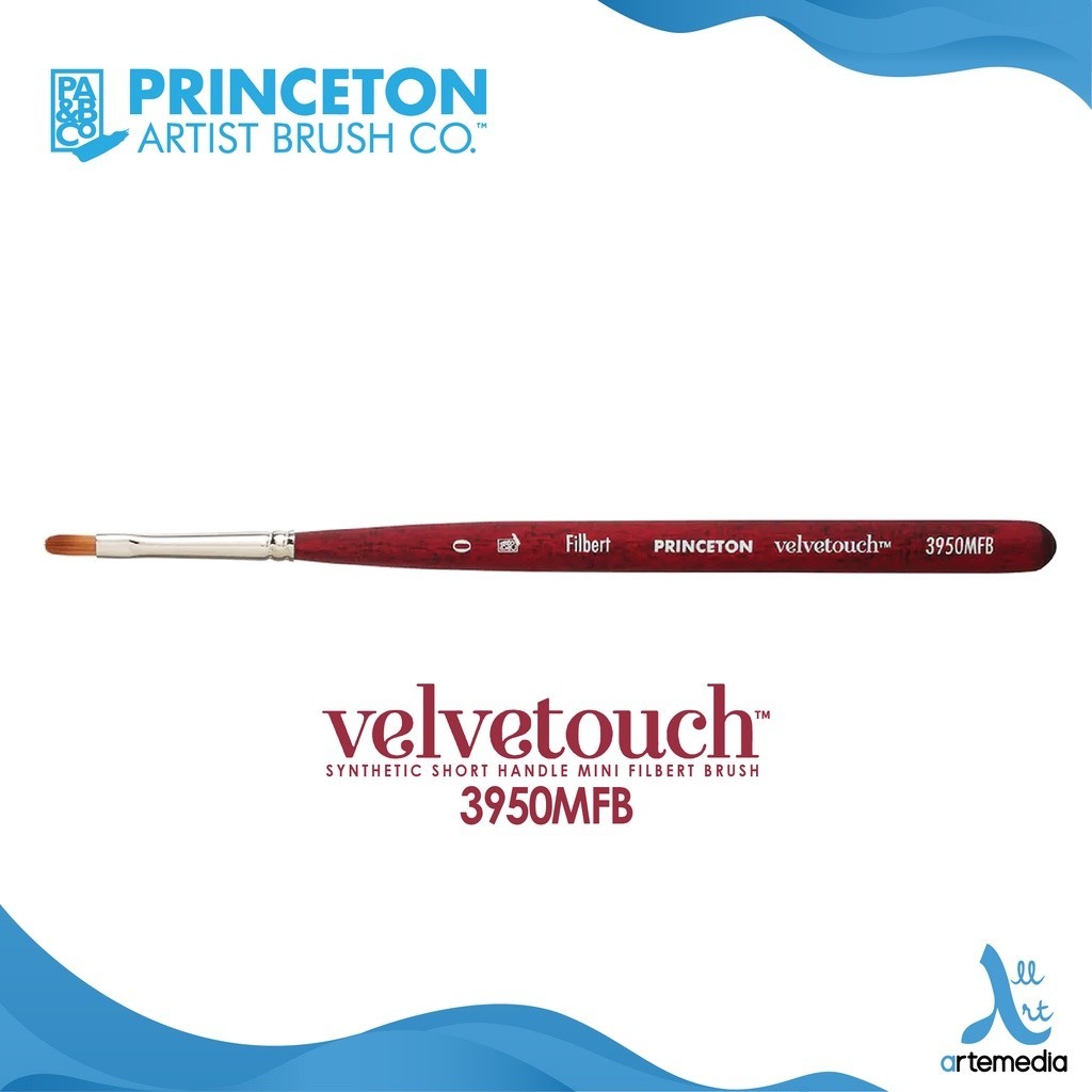 

Princeton Velvetouch 3950MFB Mini Filbert Synthetic Watercolor Brush Short Handle Kuas Lukis