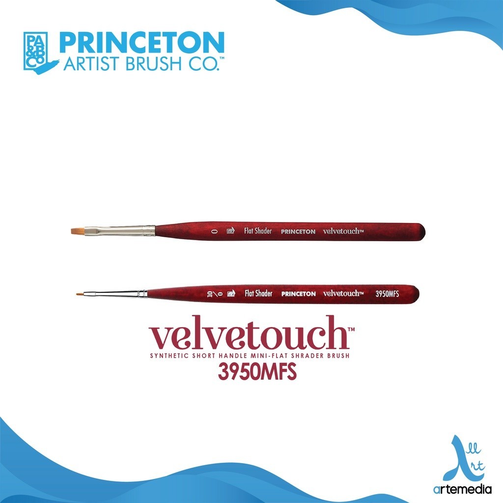 

Princeton Velvetouch 3950MFS Mini Flat Shader Watercolor Brush Short Handle Kuas Lukis