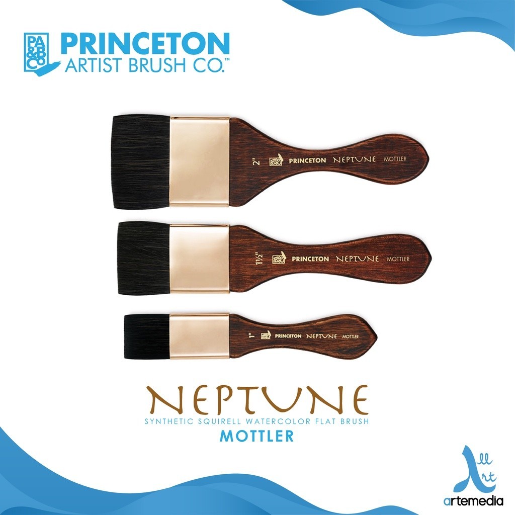 

Princeton Neptune 4750M Mottler Synthetic Squirell Watercolor Brush Short Handle Kuas Lukis