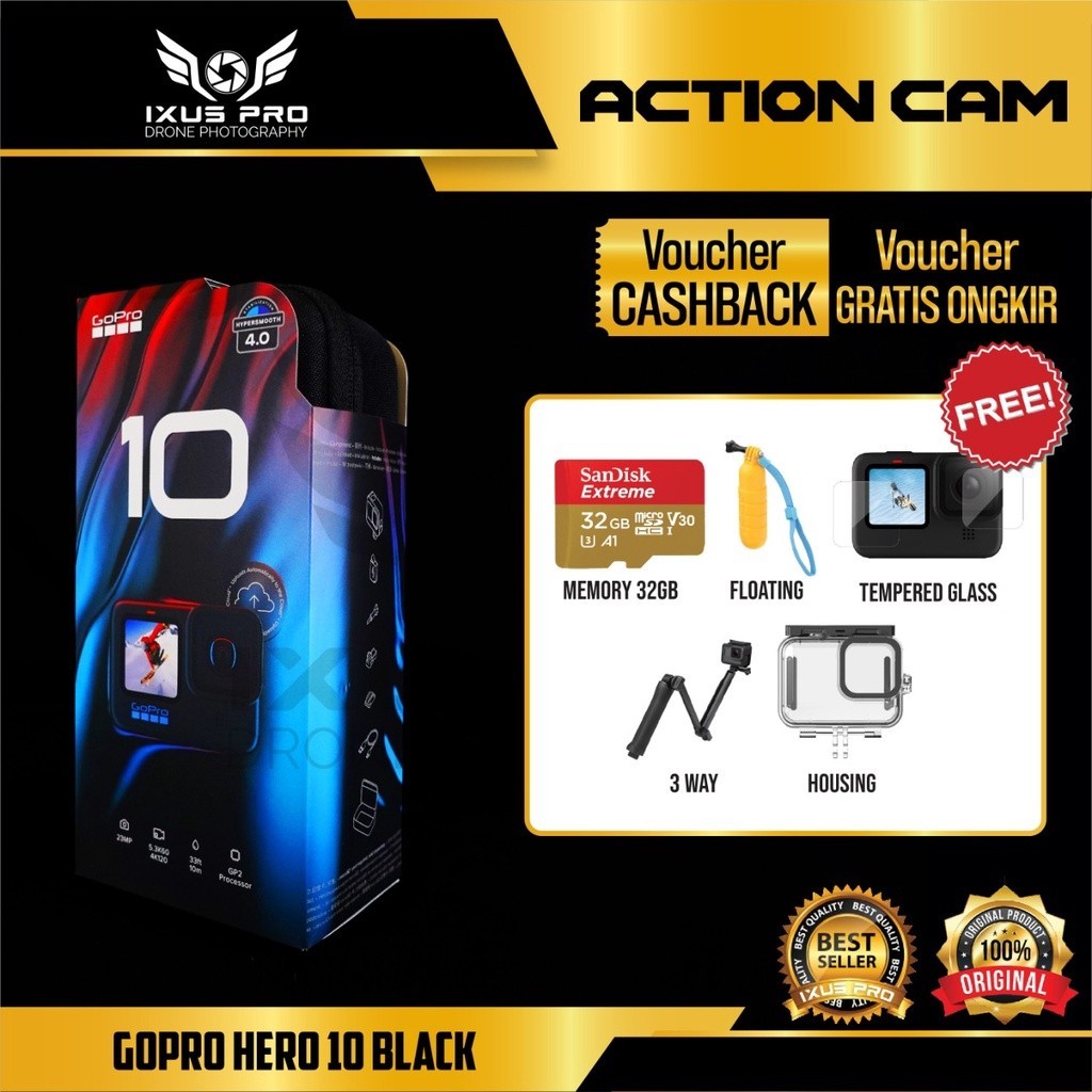 GoPro Hero 10 Black / Go Pro Hero10 Black / GoPro Hero10 PAKET KUMPLIT