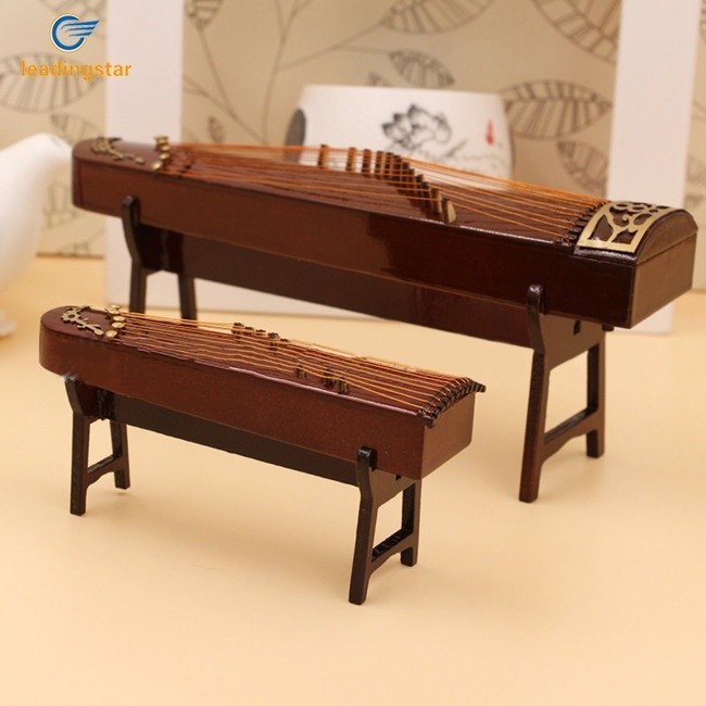 Lead Mini Guzheng Ornamen Guzheng Kayu Model Alat Musik Aksesoris Deko