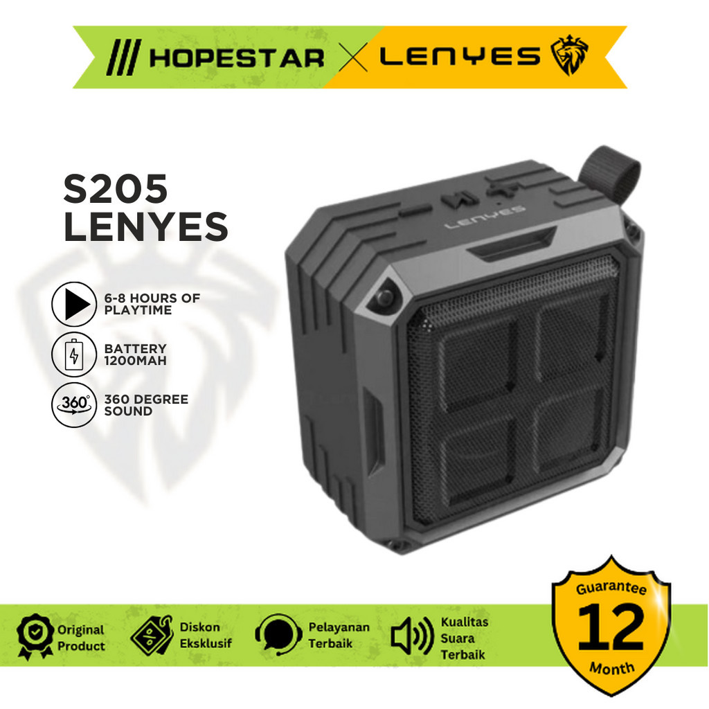 Lenyes S205 Speaker Bluetooth Wireless HiFi TWS Garansi Original