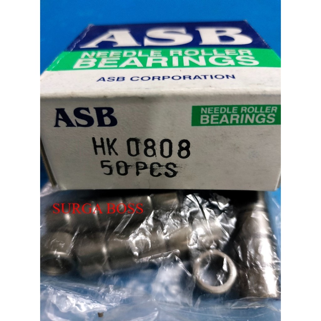 BEARING LAKER LAHER BAMBU HK 0808 merk ASB NEEDLE ROLLER 8MM x 12MM X 8MM