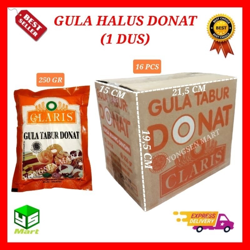 

Gula donat 1 DUS , gula tabur donat , gula halus claris , gula donat