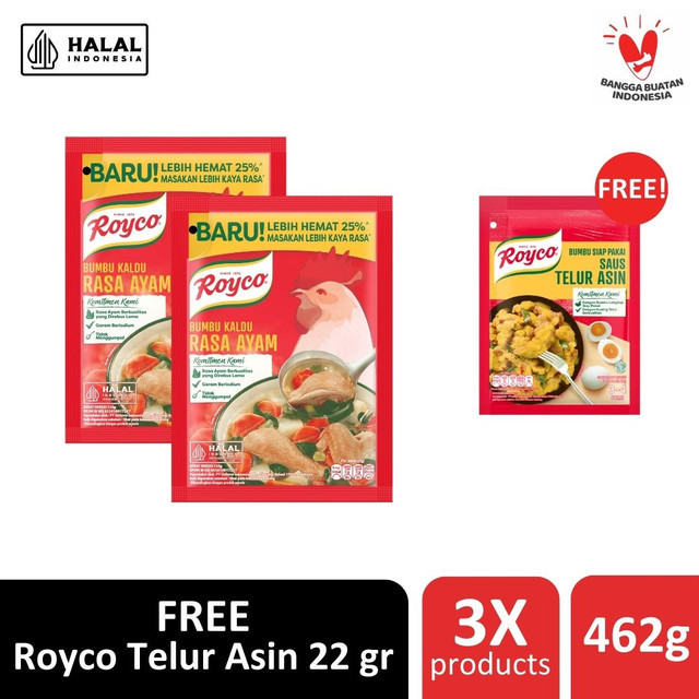 

Beli 2 Royco Kaldu Ayam 220gr GRATIS Royco Telur Asin 22gr