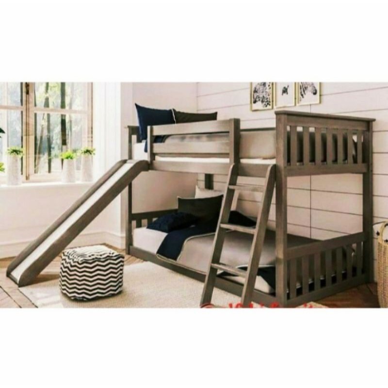 tempat tidur /tempat tidur susun tingkat anak/ranjang perosotan 90x200 bawah 90 x 200 cm