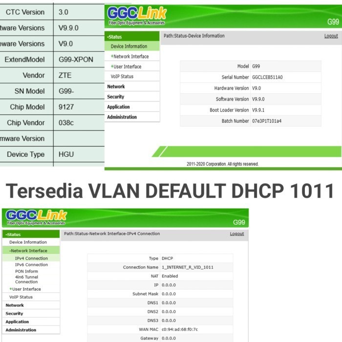 ONT XPON GGCLink G99 XPON New Baru EPON GPON ONU Bukan ZTE F663NV3A