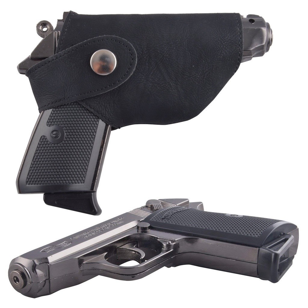 Paling diminati  KOREK API PISTOL FULL BESI METAL FREE SARUNG FULL BLACK LASER REVOLVER