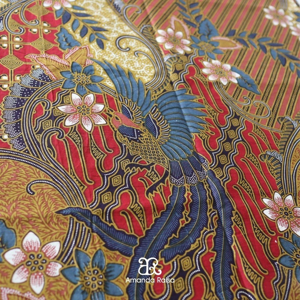 Kain Batik Meteran Potongan Motif Burung Maroon