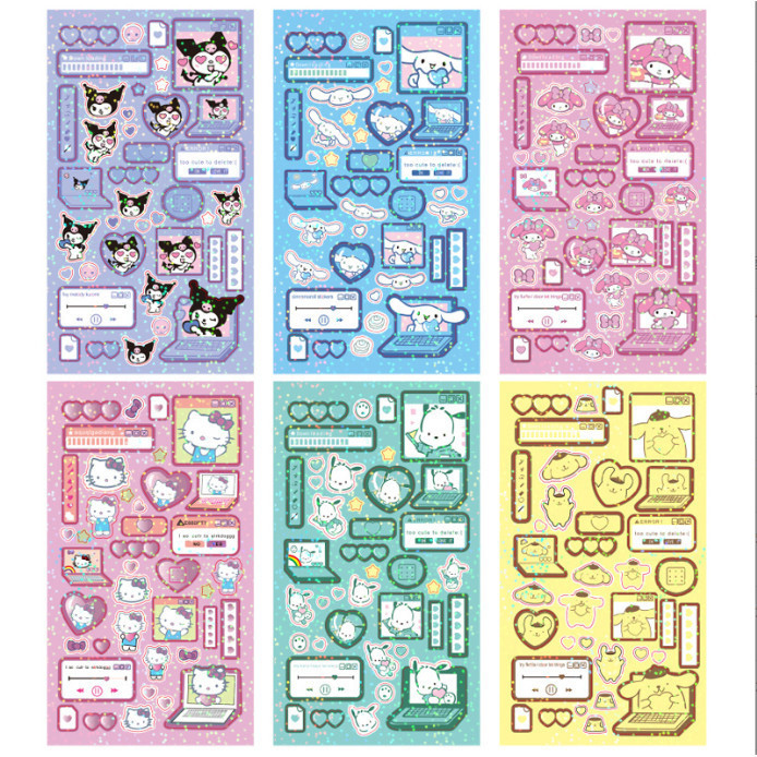 

J2 - Stiker karakter sanrio stiker glitter DIY lucu cute