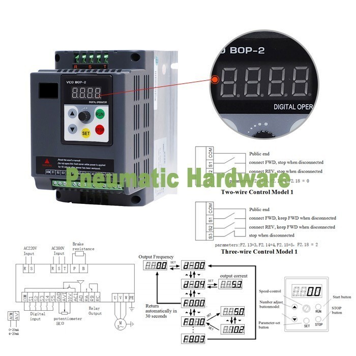 0.75Kw 220V Spindle Motor Inver Speed Controller VFD inverter KN03