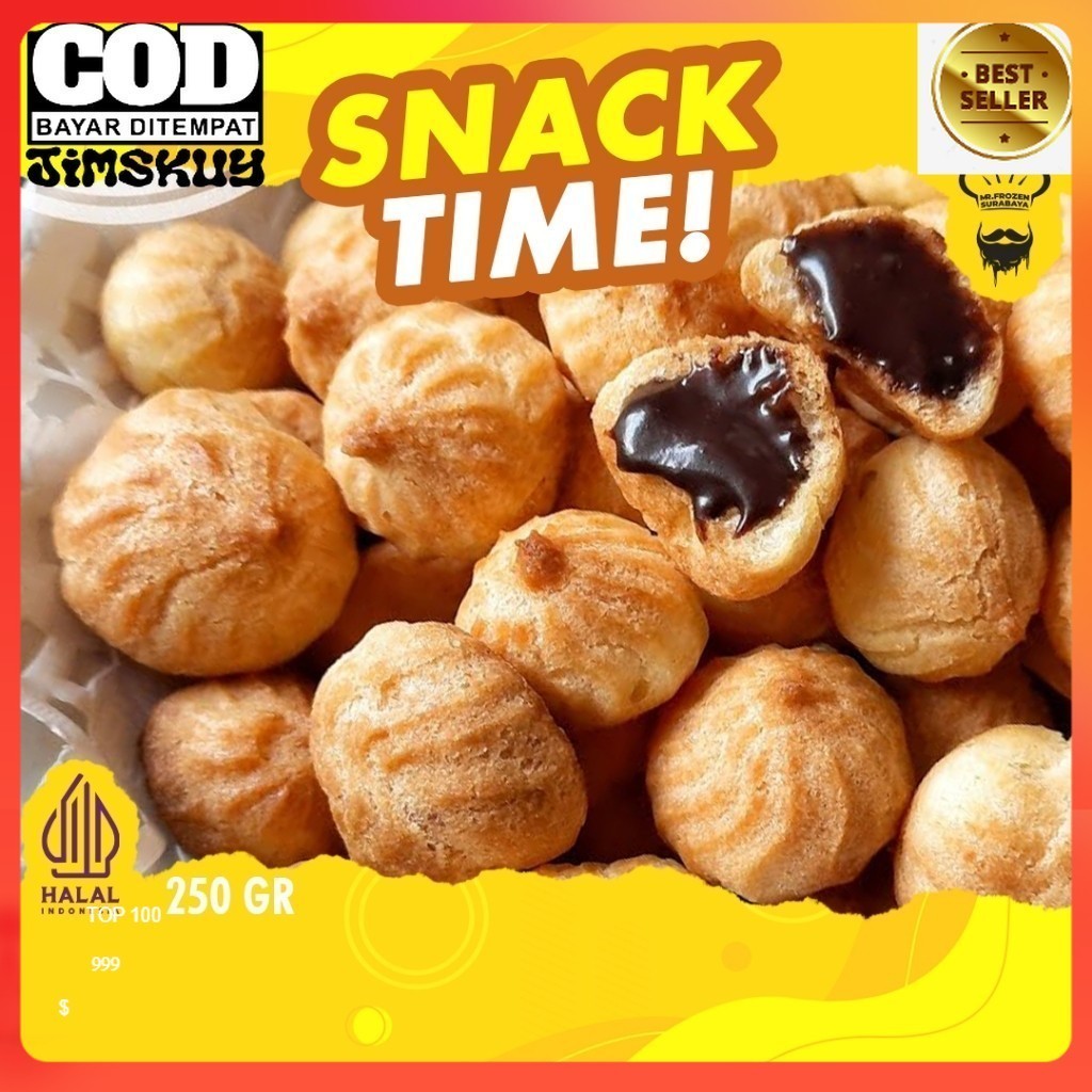 

[250gr] Soes Kering Coklat / Cokelat / Kue Sus Kering Isi Coklat Kiloan Gram