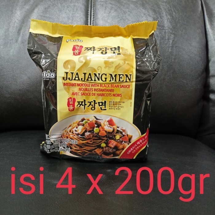 paldo jjajangmen halal 200 gr per pack x 4 pcs/mie hitam - tanpa bublewrp
