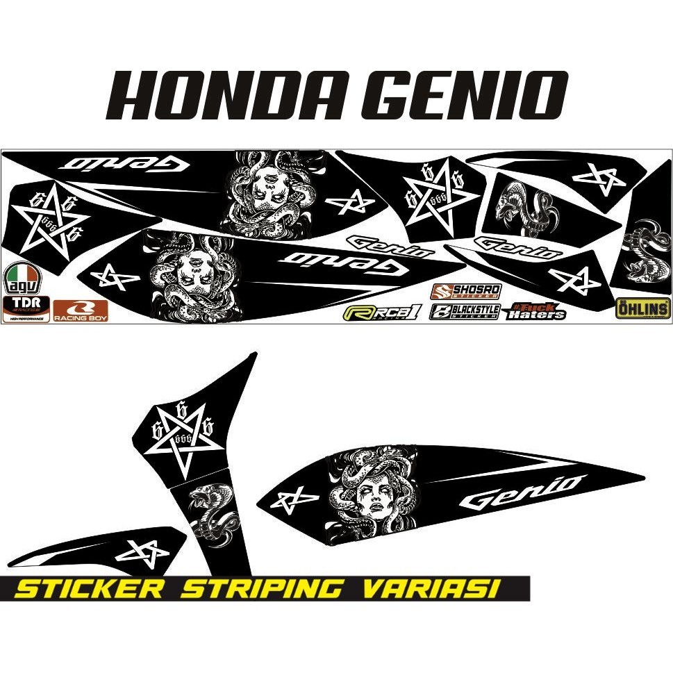 STIKER VARIASI / STIKER MOTOR GENIO VARIASI POLET LIS BODY MOTOR HONDA GENIO STRIPING STIKER GENIO M