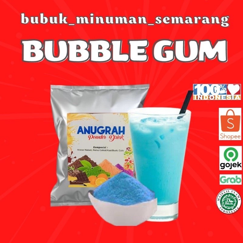 

BUBUK MINUMAN BUBBLE GUM reguler 1 kg Permen Karet BiruGratis Ongkir & COD