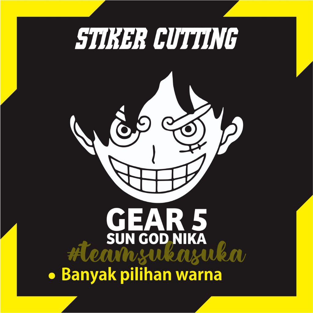 Stiker Visor Motor Nmax, Pcx 160, Beat, Vario Luffy Gear 5 Sun God Nika Anime One Piece