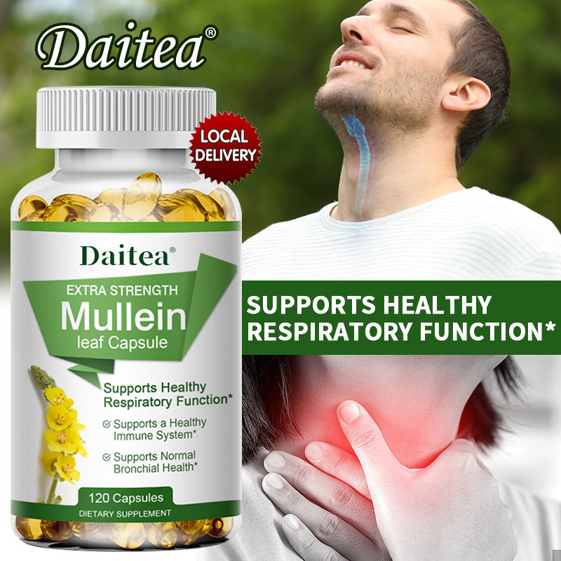 Mullein Capsules - Lung Cleansing - Support Respiratory Health - Mullein Extract for Detoxification 