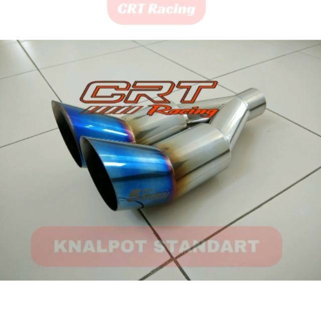 Knalpot Mobil 5zigen Cabang Ujung Biru - Muffler CRT Original