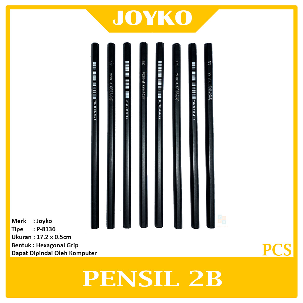 

Joyko - Pensil Ujian 2B P-8136 Black Wood Wooden Pencil - Pcs