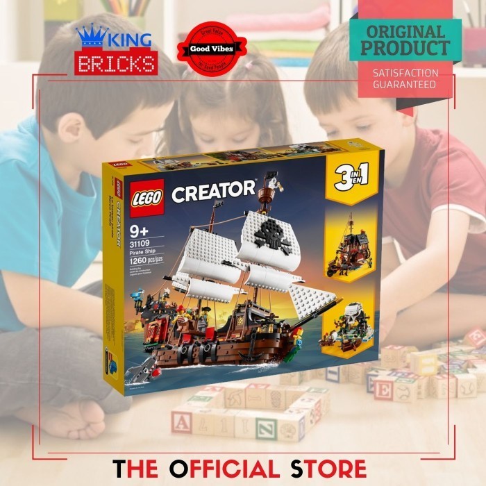 [PaperandMe] Mainan Anak LEGO Original CREATOR 31109 Pirate Ship Kreatif Kapal Bajak Laut
