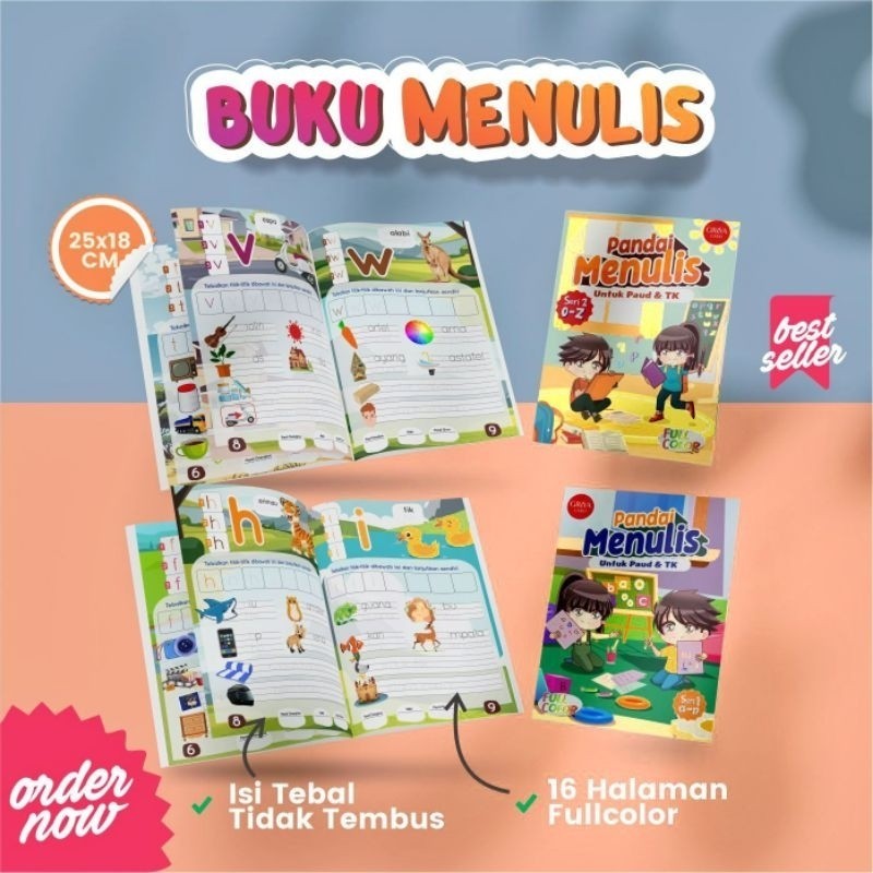 BUKU PANDAI MENULIS / BUKU MENULIS PAUD / BELAJAR MENULIS