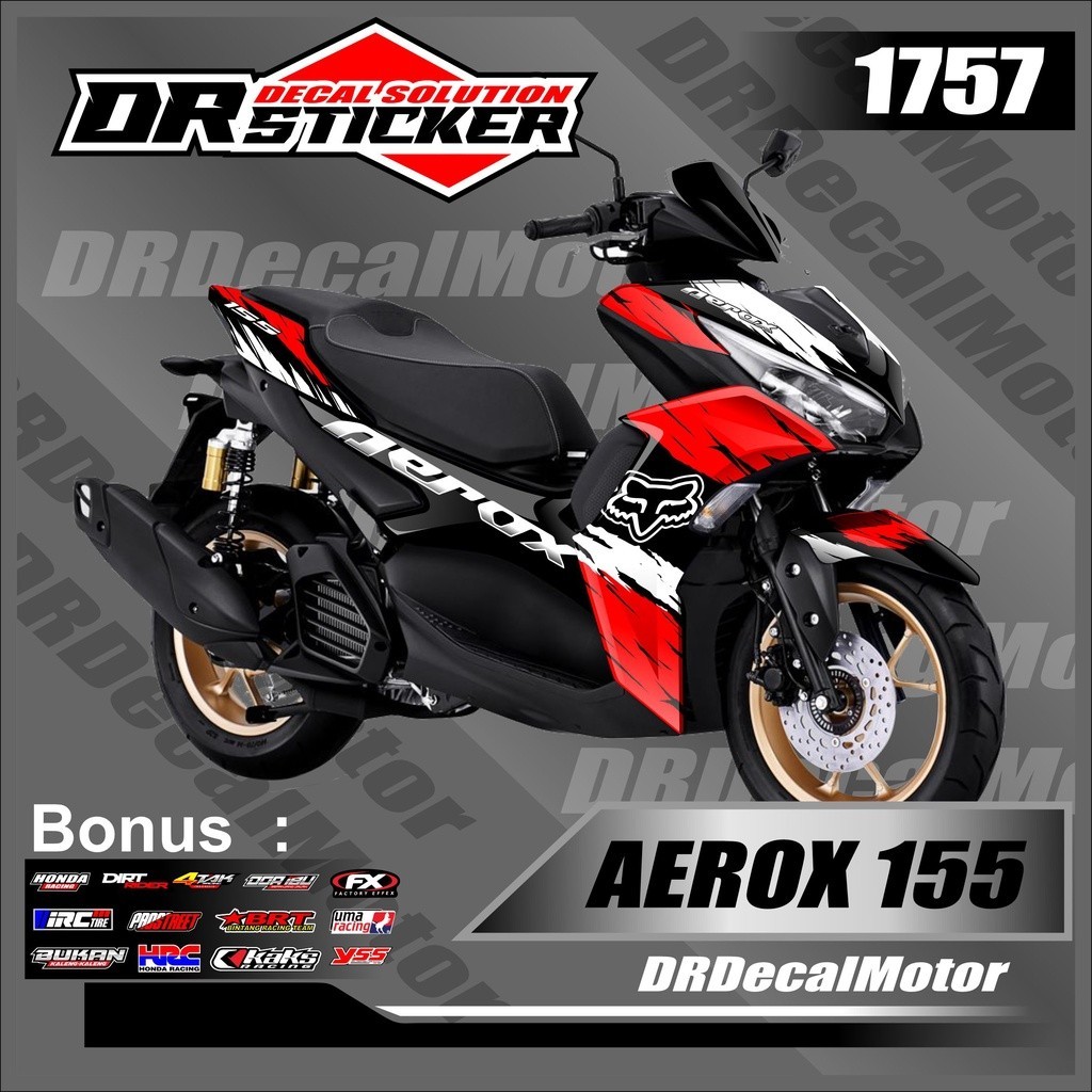 Stiker aerox 155 vva full body motor custom desain fox decal aerox 155 full body aksesoris motor aks
