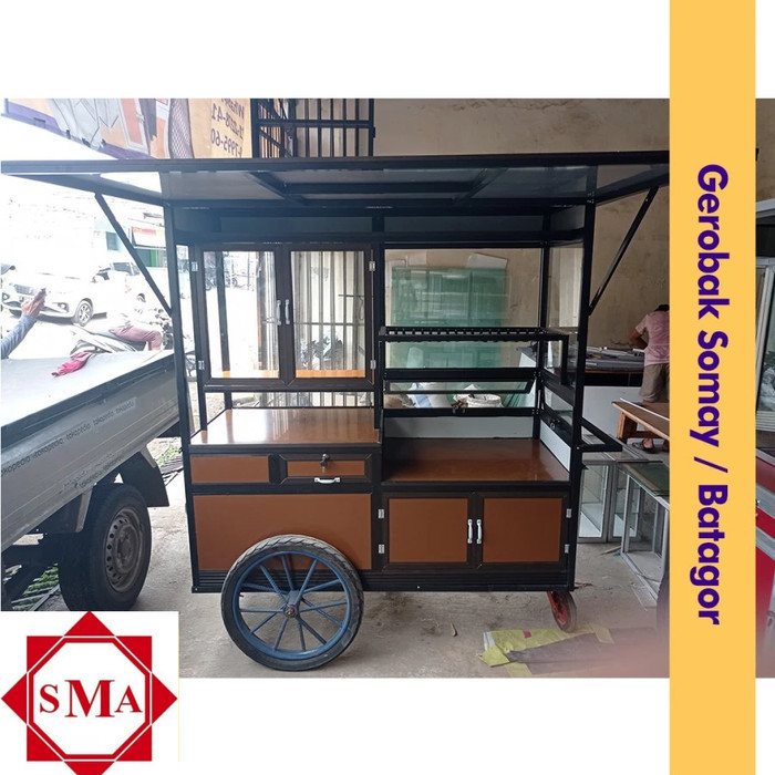 Gerobak Jualan Somay atau Batagor/ Gerobak Alumunium/ Gerobak Dorong