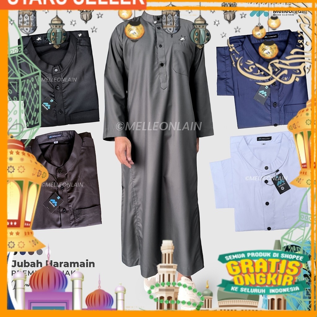 Jubah Gamis Haramain ANAK Laki-laki Melleonlain Polyester/ Pink Dusty Fanta Merah muda