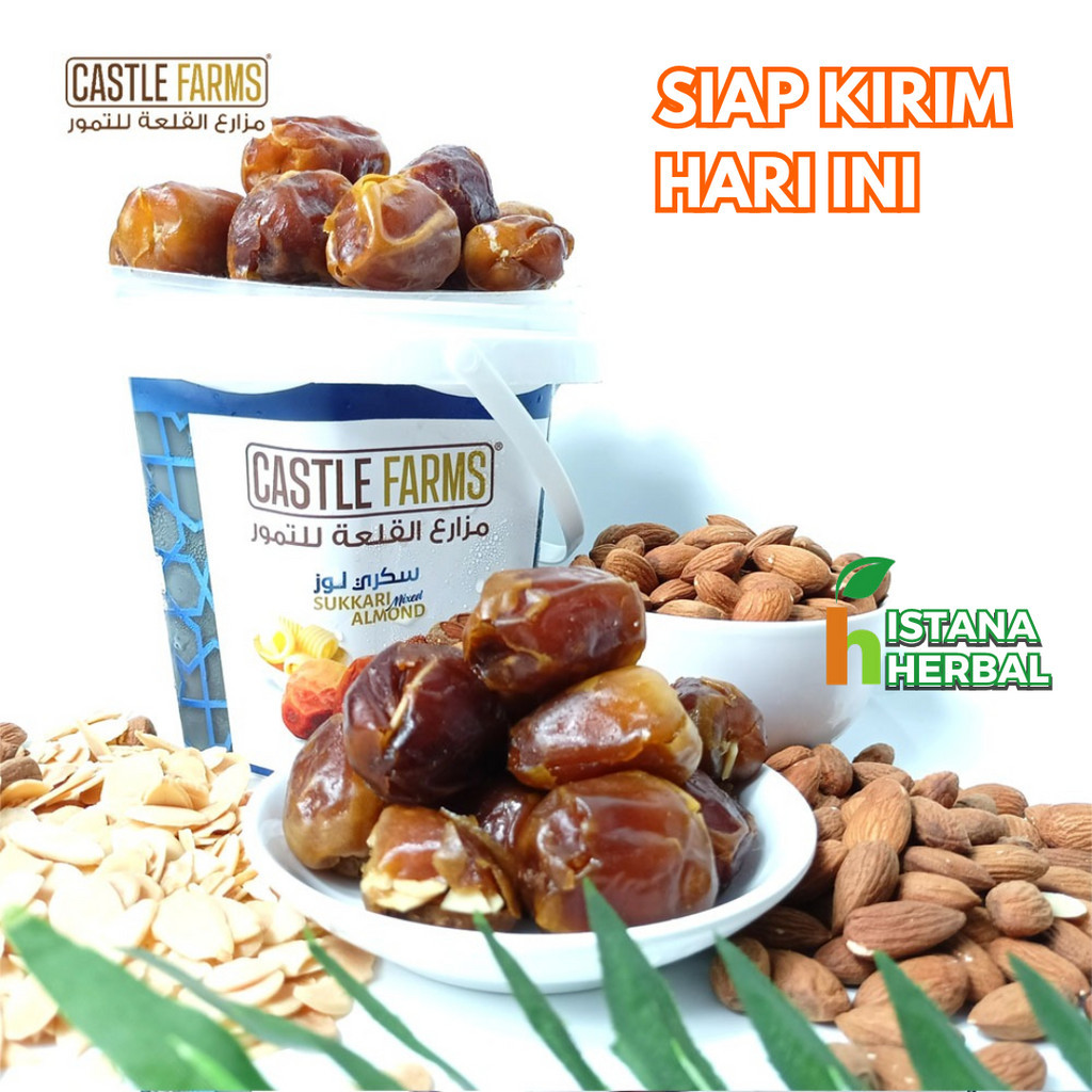 

Castle Farms - Kurma SUKARI Mixed Almond Kemasan Ember 850 gram