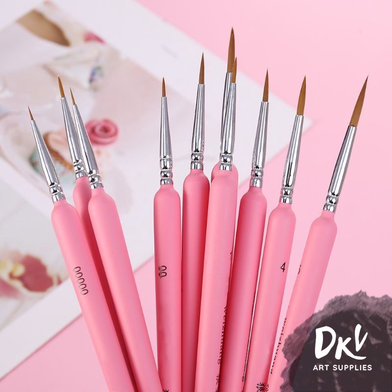 

Kuas Lukis Liner Weizhuang Tip Nylon Bulat 11pcs SET / Wei Zhuang Round brush Set Detailing RB9