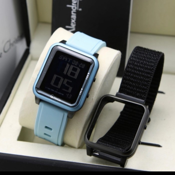 Alexandre Christie AC 9344 ORIGINAL + tali kanvas hitam - Biru Muda