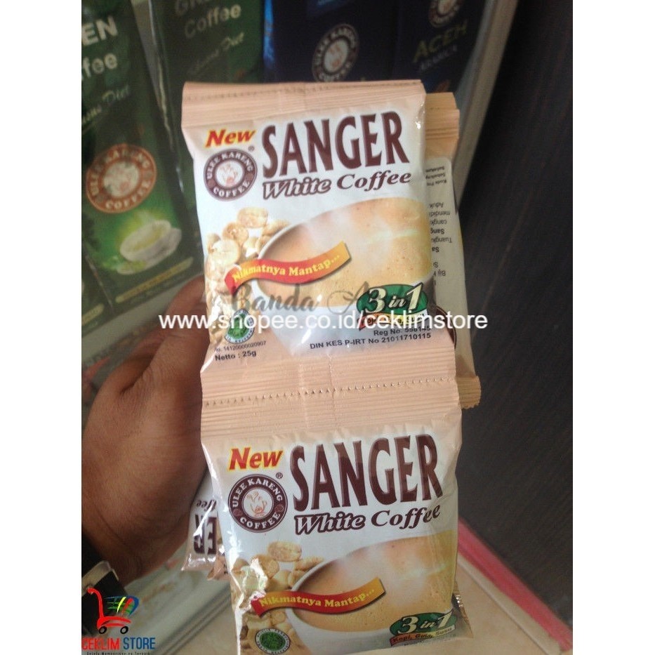 

Kopi Sanget White Coffee Ulee Kareng 10 saset (@25 gr)