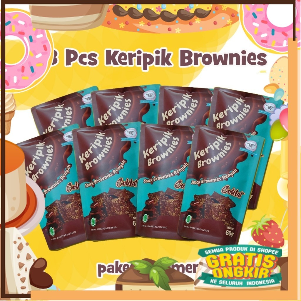 

8 Pcs Keripik Brownies Crispy Brownieholicbdg/ King J Snack