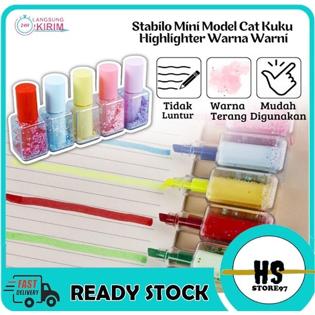 

Stabilo Mini Model Kemasan Cat Kuku Lucu / Highlighter Multicolor Spidol Pensil Penanda Tulisan Warna-Warni Alat Tulis Perlengkapan Sekolah Kantor Bentuk Lucu