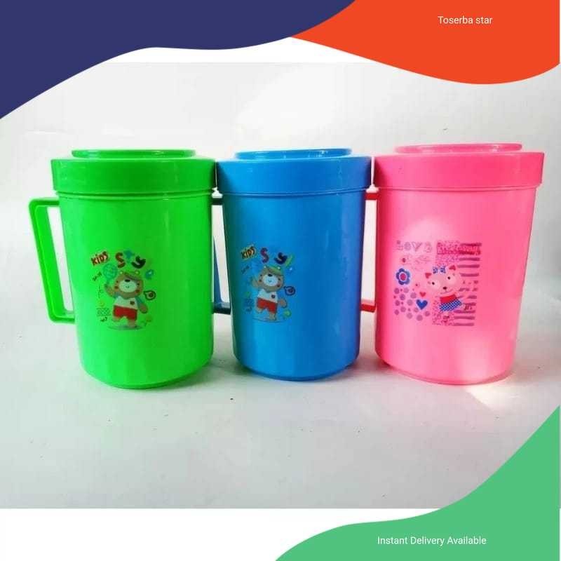 Cangkir Tutup ukuran jumbo/ Mug Tutup Jumbo/Mug Ulir Jumbo/ Cangkir tutup plastik gagang/ Mug diva m