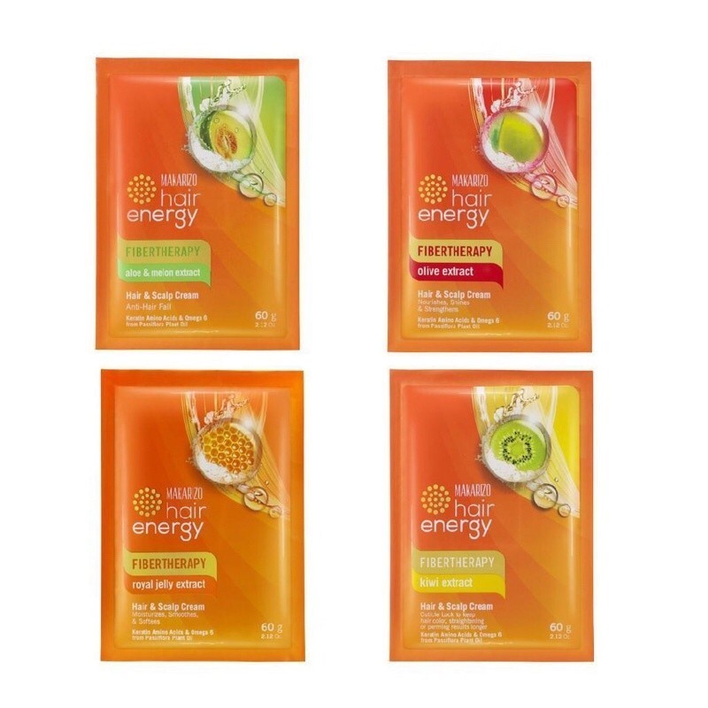 Makarizo Hair Energy Fibertherapy Hair & Scalp Cream 60g & 30g / makarizo Krimbath / Tanjuang_Care